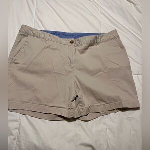 Talbots Women’s Khaki Cotton Shorts The Weekend Chino Shorts Size 18, Pockets